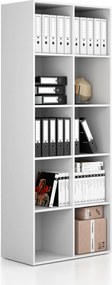 Regał FRAME, wysoki, 2 kolumny, 2162 x 872 x 450 mm, biały