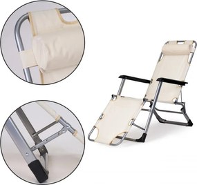 Składany leżak ogrodowy z regulacją Santora 010, beżowy