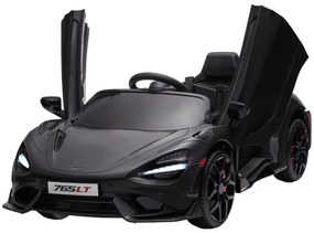 AIYAPLAY Elektryczny samochód dla dzieci z drzwiami typu falcon, sterowanie zdalne, delikatny start i światła LED, Czarny