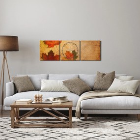Obraz z motywem jesiennym (z zegarem) (90x30 cm)