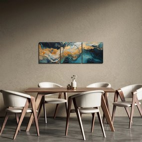 Obraz - Abstrakcja (z zegarem) (90x30 cm)
