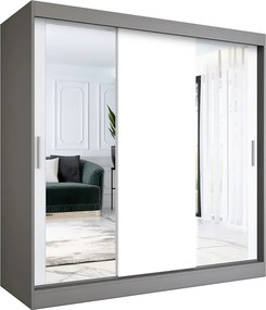 Szafa przesuwna antracyt + biały 200 cm E5-Z79