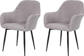 Krzesło do jadalni MCW-F18 (zestaw 2 sztuk),  tkanina/tekstylia szary, czarne nogi