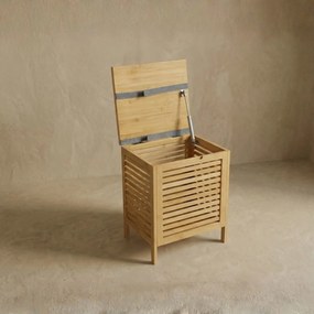 Bambusowy kosz na pranie z siedziskiem DISA, 40 l