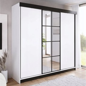 Szafa przesuwna z lustrem BARI 1 biała 250