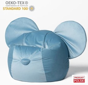Niebieski dziecięcy worek do siedzenia Ears – The Brooklyn Kids