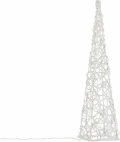 Świąteczna piramida akrylowa 60 cm - zimna biel, na baterie