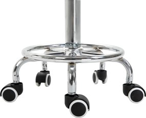 Vinsetto Taboret salonowy, regulowany, sztuczna skóra, do 110 kg, Ø42x50-64H cm, Czarny