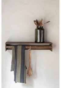 Brązowy wieszak ścienny z litego drewna dębowego z półką 60 cm Showcase – Mette Ditmer Denmark
