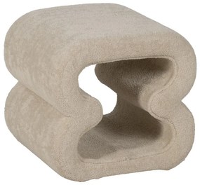 Beżowy puf z materiału bouclé – Ixia