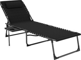 Outsunny Leżak składany ogrodowy z poduszką, 5-stopniowa regulacja oparcia, do 120 kg | Aosom PL