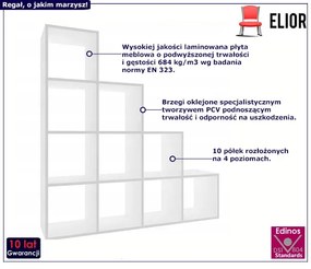 Schodkowy Regał Biały Czteropoziomowy Biała