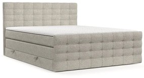 Beżowe łóżko boxspring ze schowkiem 200x200 cm Blend – Maison de Rêve