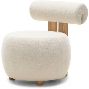 Kremowy designerski fotel HANNA, dąb nezapínat!