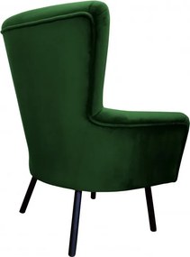 Fotel TULIP tkanina Welur noga metalowa Uszak luksusowy komfort salonu : Kolor nogi - Czarna, Kolor tkaniny - VELVET - MG25