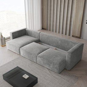 Masseno Narożnik TOLMO z funkcją spania i pojemnikiem na pościel Narozniki L, Rozkładana sofa - Jasznoszary, LUMO 65