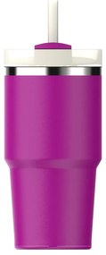 Różowy termos ze słomką ze stali nierdzewnej 600 ml Quencher H2.0 FlowState Tumbler Violet Blossom – Stanley