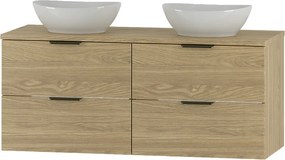 Zestaw do Łazienki 120cm Szafka Blat Umywalka Dąb Olejowany Pile