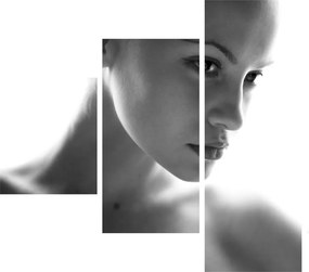 Obraz - czarno - biały portret kobiety (125x70 cm)
