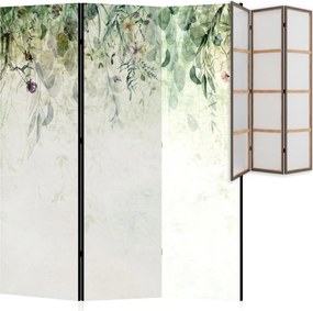Parawan pokojowy 3-częściowy 135x172 Jednostronny dekoracyjny boho botaniczny Zielona Kaskada Liści