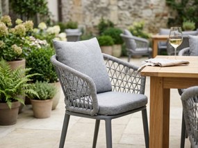 Krzesło ogrodowe aluminiowe antracyt taras sznurowane lekka rama 58x66x79cm