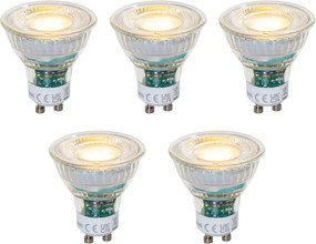 Zestaw 5 ściemnialnych przezroczystych żarówek LED GU10 50mm 2,5W 450 lm 2700K