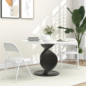 HOMCOM Zestaw 2 krzeseł składanych, Przenośne krzesła biurowe, Metalowe nogi, Fotel składany do biura, recepcji, poczekalni, Skaj, Biały