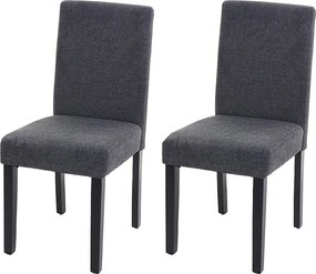 Krzesło do jadalni Littau (zestaw 2 sztuk),  tkanina, antracytowy szary, ciemne nogi
