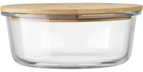 Florina Szklany pojemnik z pokrywką bambusową Clavato, 640 ml, L
