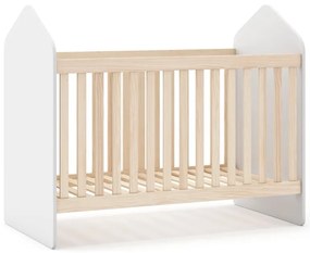 Białe łóżeczko w dekorze sosny 60x120 cm Estefania – Marckeric