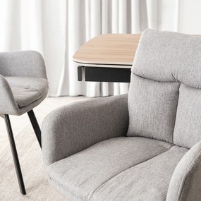 Krzesło Tapicerowane Obrotowe do Salonu CORTADO Szare Nowoczesne