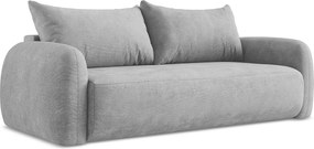 Kanapa 3-osobowa z funkcją spania - z tkaniny szenilowej - jasny szary - HALE