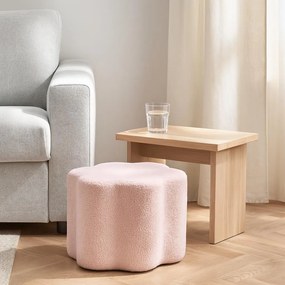 Pufa kwiatek YORE, tapicerka baranek, 34 x 34 x 29 cm