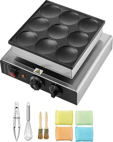 Gofrownica SucceBuy 9 Sztuk 76 mm Komercyjna Maszyna do Holenderskich Naleśników Dorayaki 850 W Nieprzywierająca