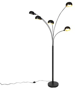 Designerska lampa podłogowa czarna 5-świateł - SixtiesDesignerski Oswietlenie wewnetrzne