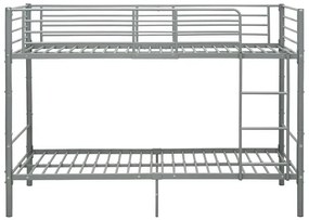 Szare metalowe łóżko piętrowe 90x200 cm - Evex