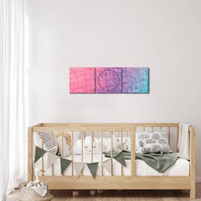 Obraz kolorowej tekstury (z zegarem) (90x30 cm)