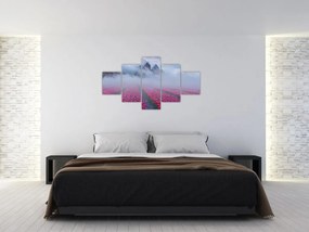 Obraz - Krajobraz z polami tulipanów (125x70 cm)