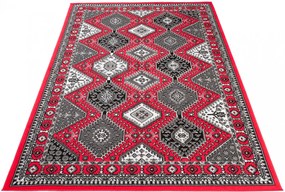 Czerwony prostokątny dywan w stylu retro H6-W60