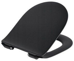 Deska sedesowa czarna typu Slim 46 x 36 cm do wiszącej miski WC DECOS matt black