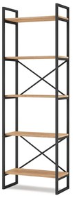 Czarno-naturalny regał w dekorze dębu 58x175 cm Dusan – Marckeric