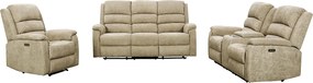 Kanapa z funkcją relax 3+2+1 osobowa tkaniny taupe NEVERS
