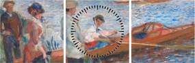 Obraz - Auguste Renoir, Oarsmen at Chatou, reprodukcje (z zegarem) (90x30 cm)
