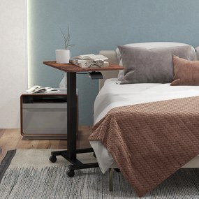 Vinsetto Pulpit Stojący, Biurko na Stojaka, Regulowane Wysokościowo, 4 Kółka, 65 cm x 48 cm x 108 cm, Brąz + Czarny