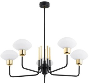 Argon 2128 - Lampa sufitowa RAVELLO 5xE14/15W/230V czarno-złota