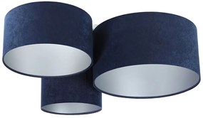 Granatowo-srebrny welurowy plafon - EXX49-Agida
