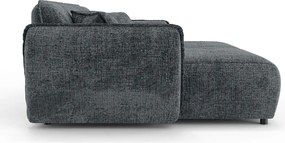 Ciemnoszara sofa z tkaniny szenilowej z szezlongiem 252 cm Nelia Big – Ropez