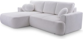 Masseno Narożnik FILO z funkcją spania i pojemnikiem na pościel Narozniki L, Rozkładana sofa - Biały, CORAL 70