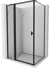 Mexen Mist T kabina prysznicowa uchylna lewa 115 x 90 cm, czarna ramka, czarna - 8A4T-115-090-70-70-L
