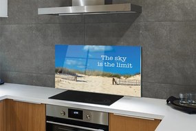 Szklany Panel Napis na Piaszczystej Plaży